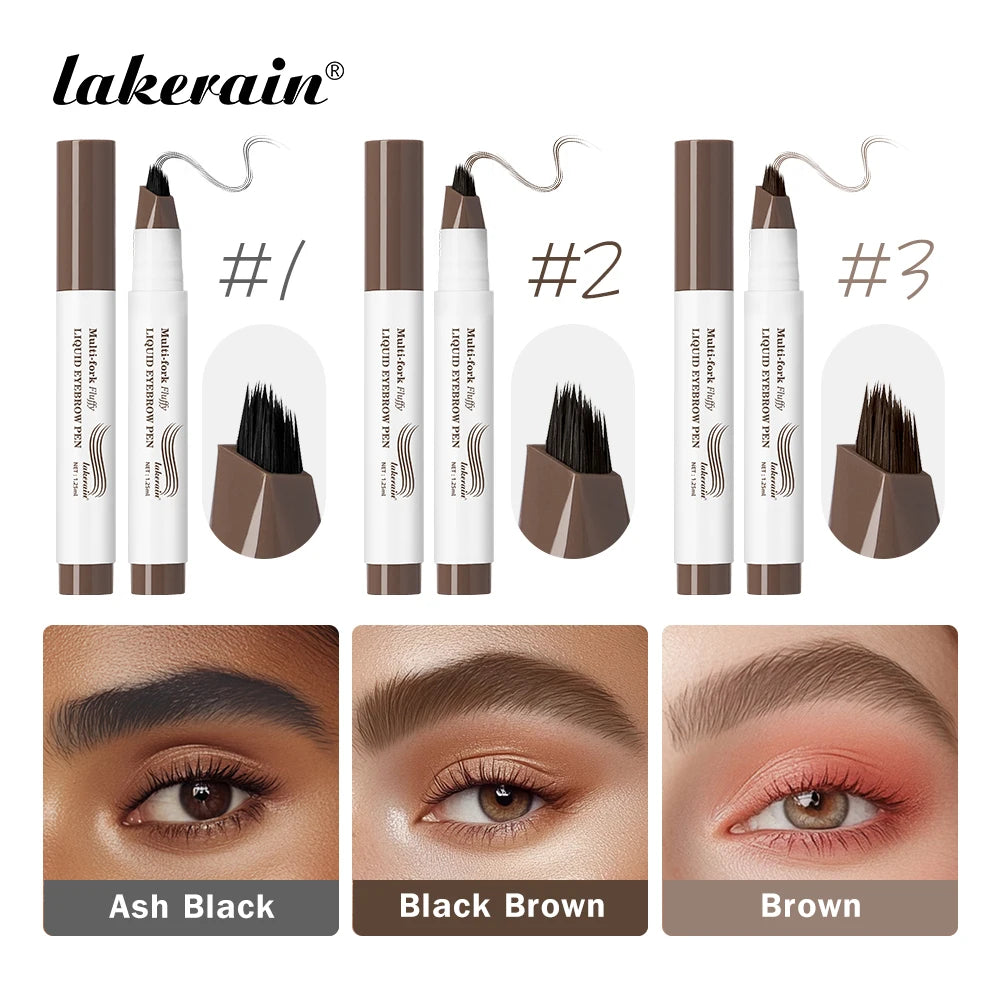 Liquid Eyebrow Pen and Fork Tip Tattoo Marker for Natural Long Lasting Daily Makeup
