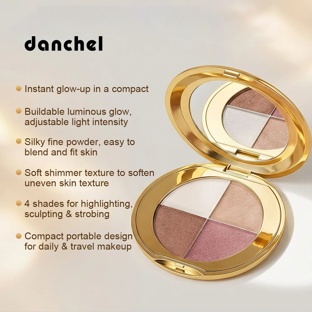 Highlighting Eye and Cheek Palette and Shimmer Makeup Kit for Radiant Daily Looks - 3