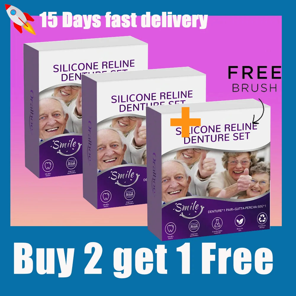Denture Reline Kit and False Teeth Care Set for Daily Dental Comfort and Maintenance