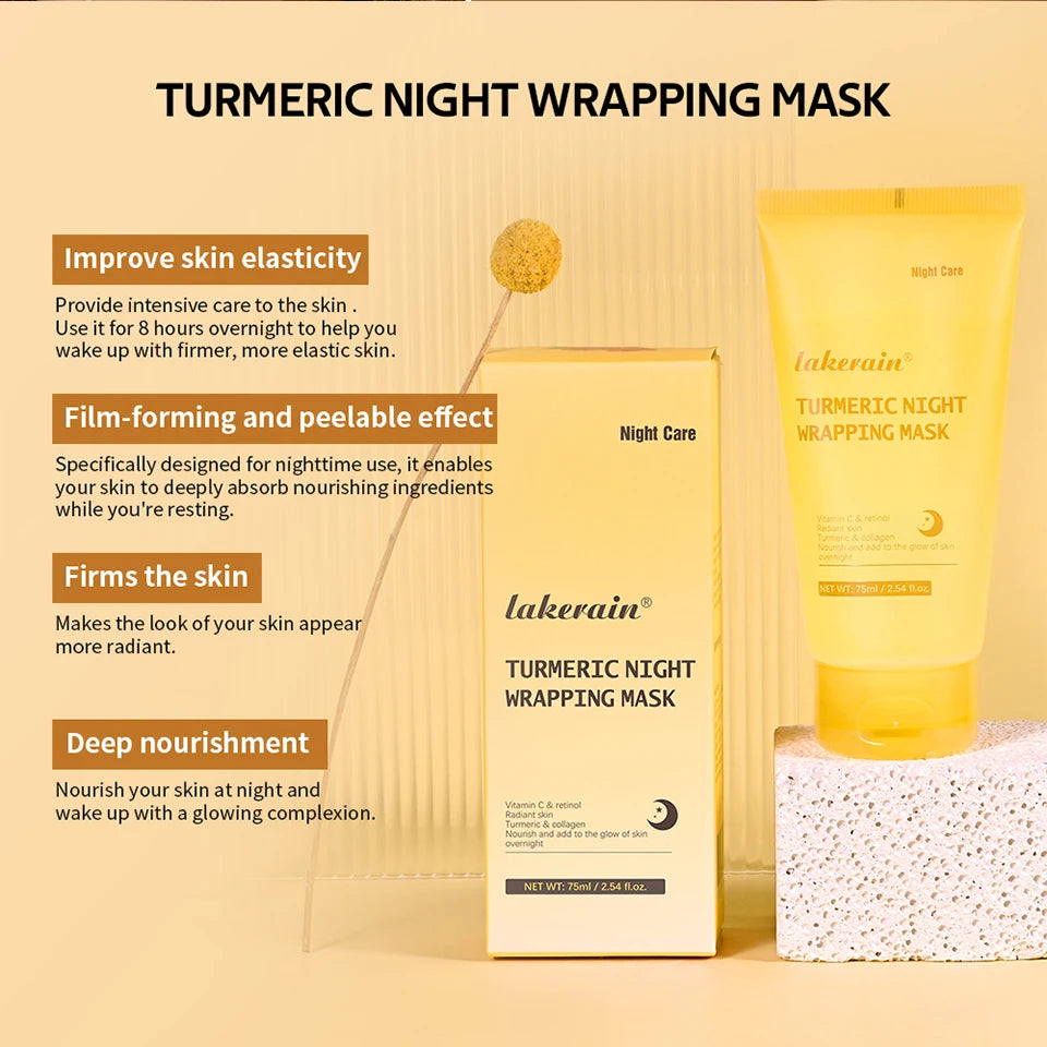 Turmeric Peel Off Mask and Collagen Sleeping Pack for Nightly Facial Radiance