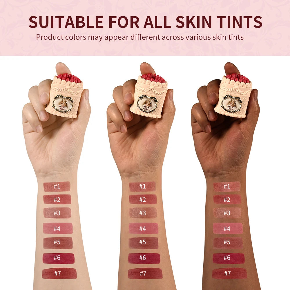 Strawberry Lip Mud and Matte Lip Cream for Long Lasting Velvet Makeup Looks