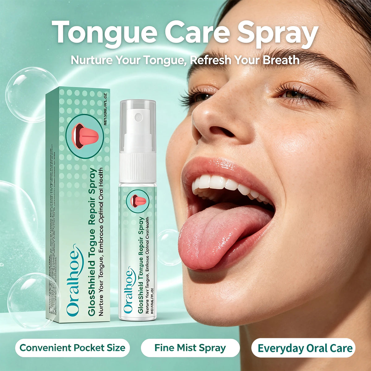Tongue Repair Spray and Mouth Freshener for Daily Oral Care and Bad Breath
