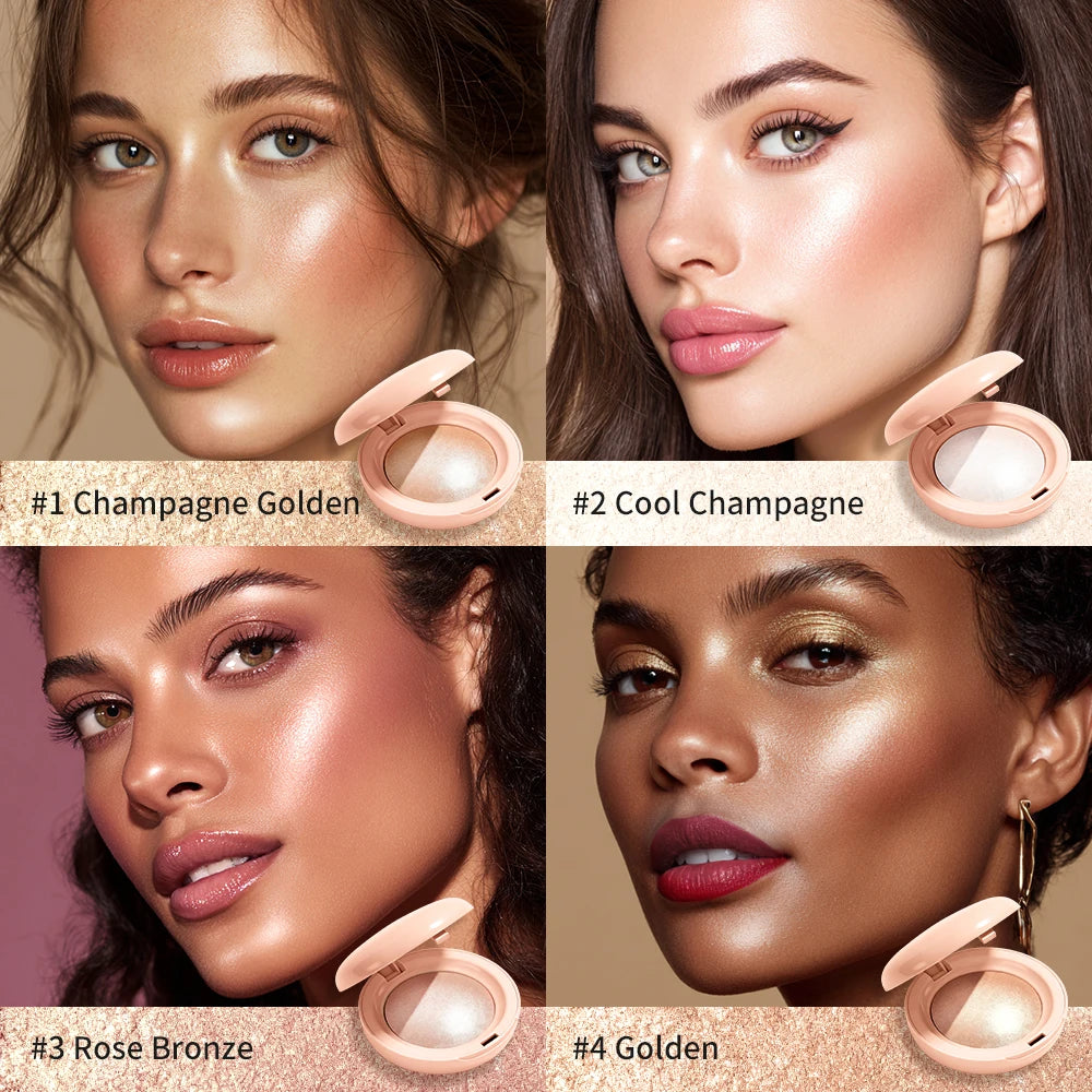 Silken Touch Highlighter and Shimmer Makeup Powder for Radiant Glowing Skin - 4