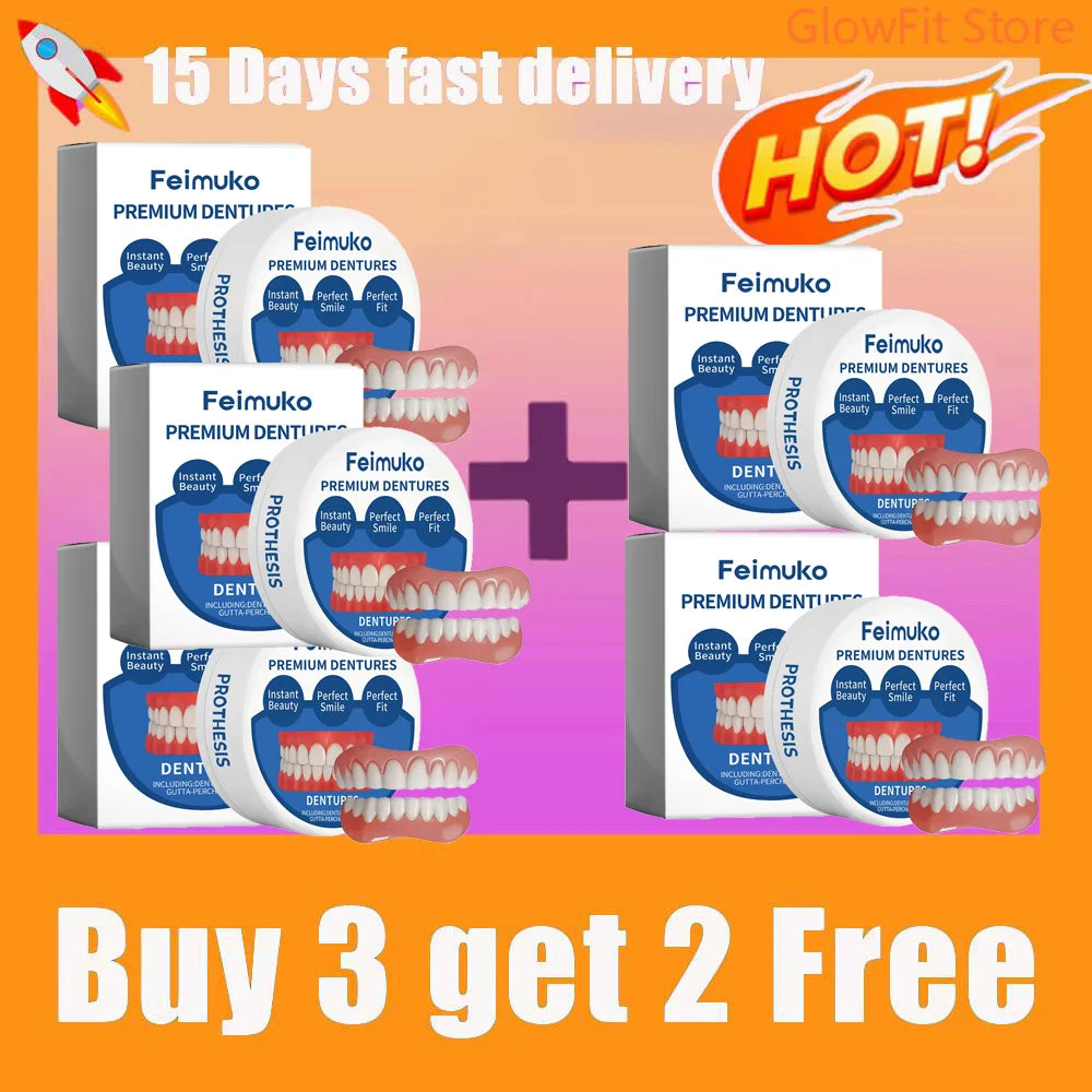 Silicone Snap On Dentures and Instant Fake Teeth for Natural Smile and Comfort - 8