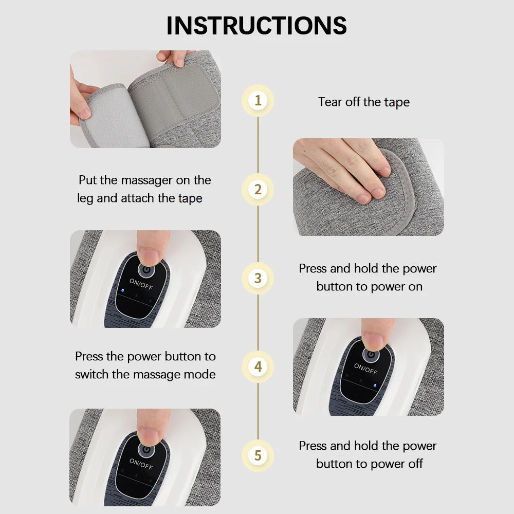 Wireless Calf Massager and Leg Compression Wrap for Recovery and Circulation