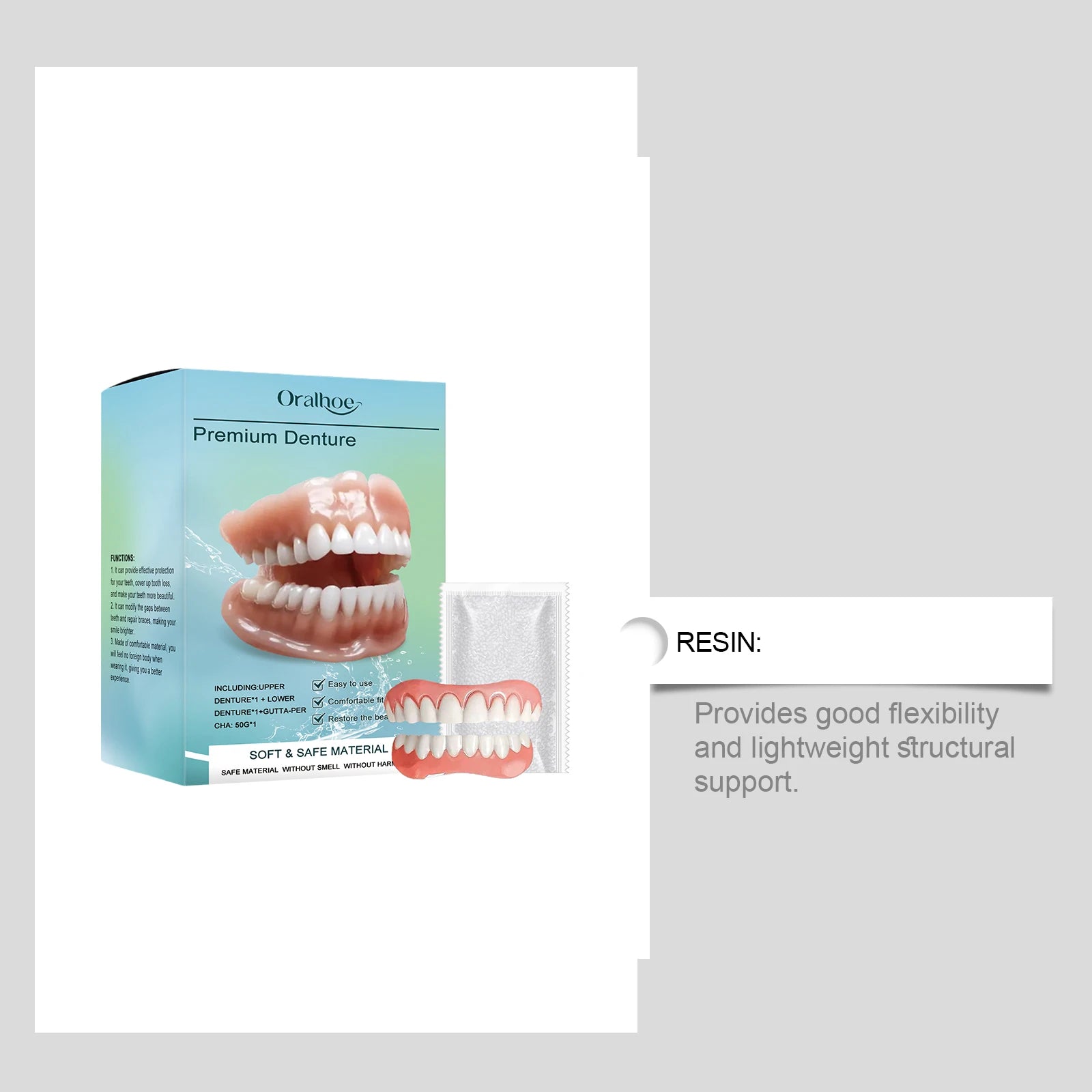 Silicone Denture Set and Temporary False Teeth for Improving Your Smile and Confidence - 10