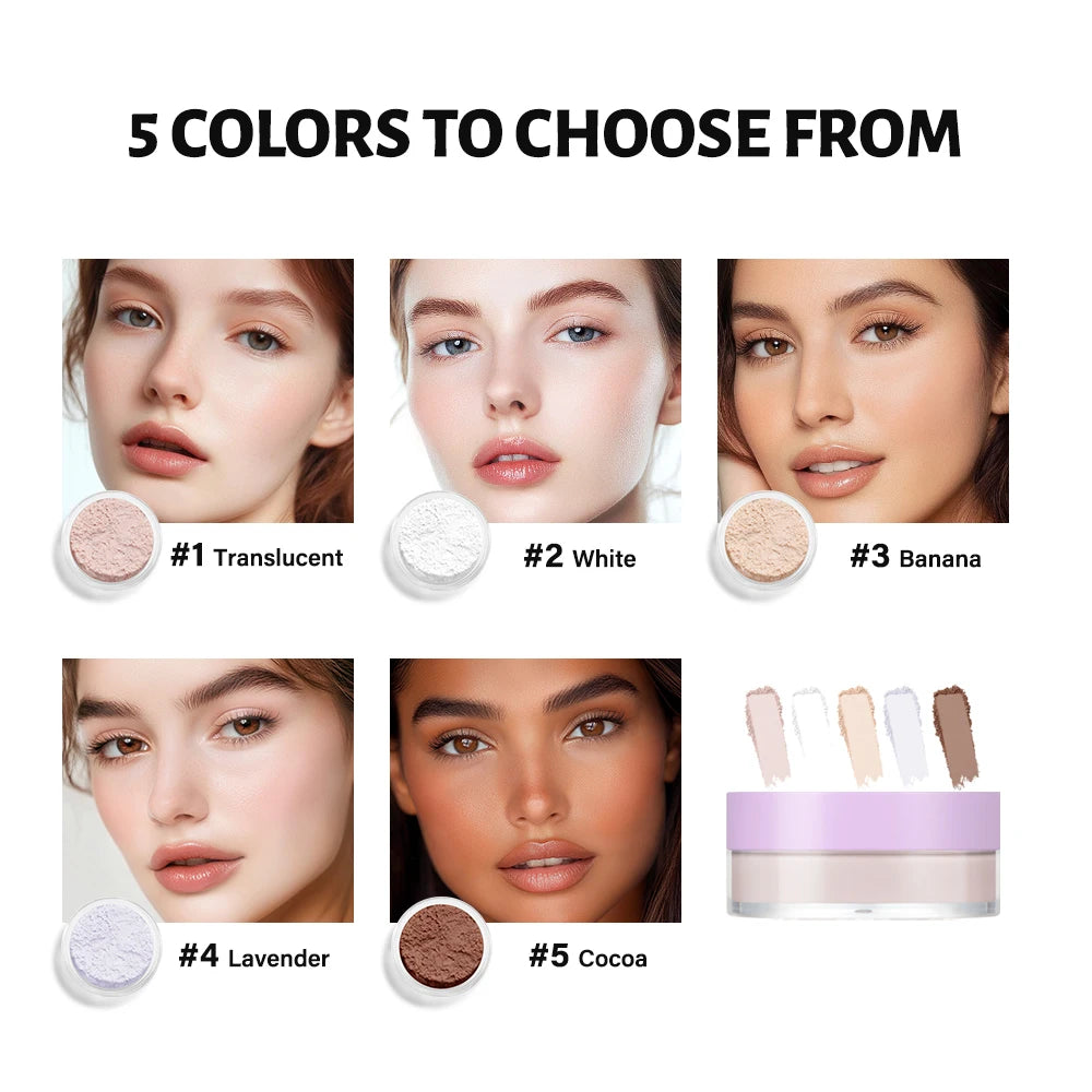 Loose Baking Powder and Translucent Setting Powder for Long Lasting Matte Makeup
