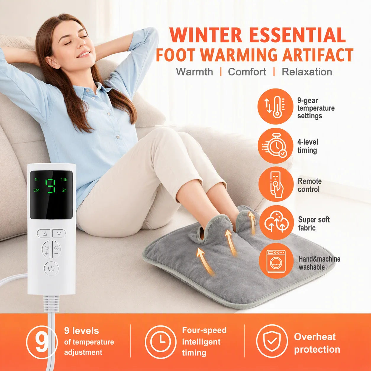 Foot Warmer and Electric Heating Pad for Office or Home Winter Comfort - 7