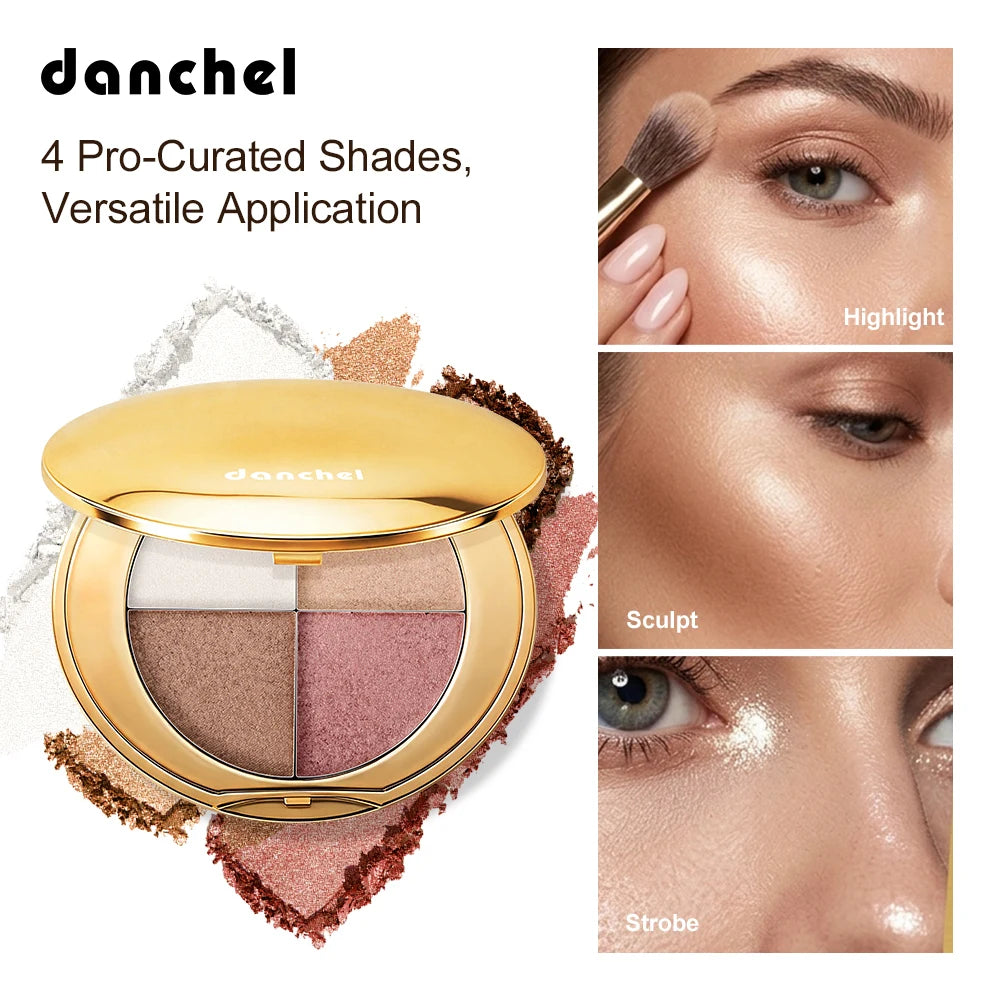 Highlighting Eye and Cheek Palette and Shimmer Makeup Kit for Radiant Daily Looks
