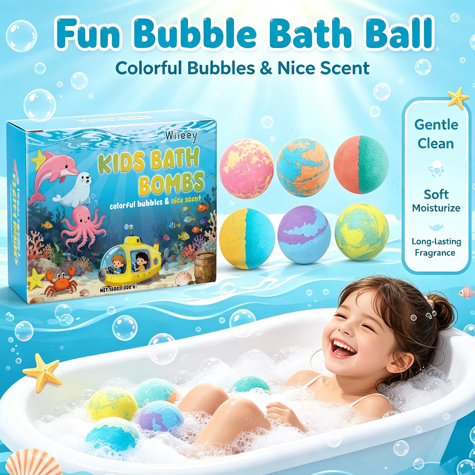 Kids Bath Bombs and Fizzy Bubble Balls for Joyful Bathing Time and Gift Sets - 4