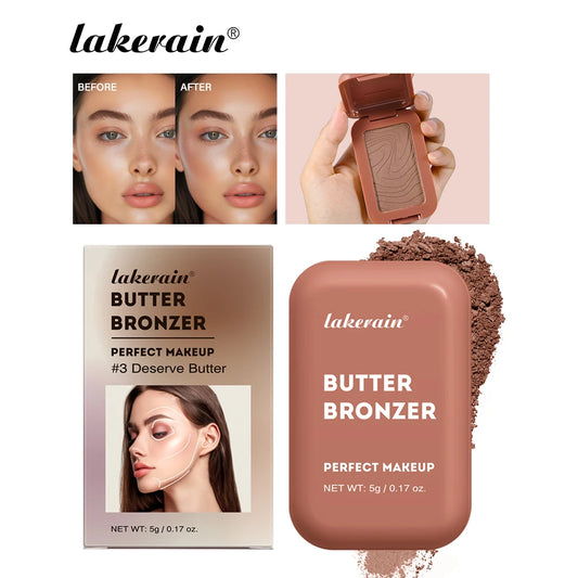 Butter Bronzer and Face Contouring Powder for Natural Sculpted Makeup Looks