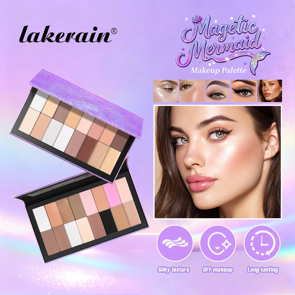 Magnetic Mermaid Makeup Palette and Eyeshadow Kit for Professional Artists and Daily Use - 1