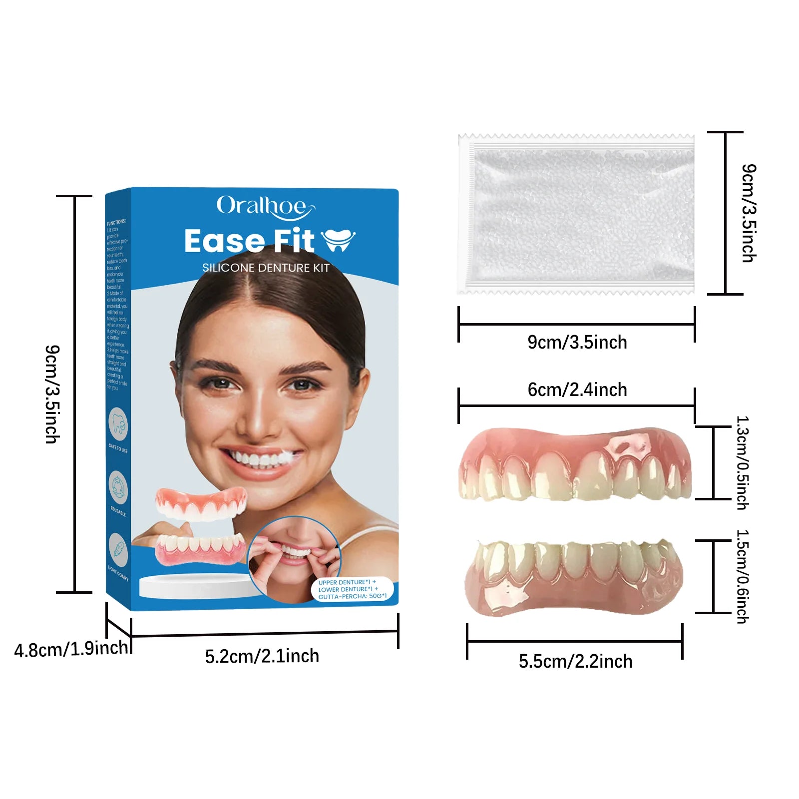 Full Denture Set and Temporary Dental Veneers for Natural Smile and Tooth Restoration - 6