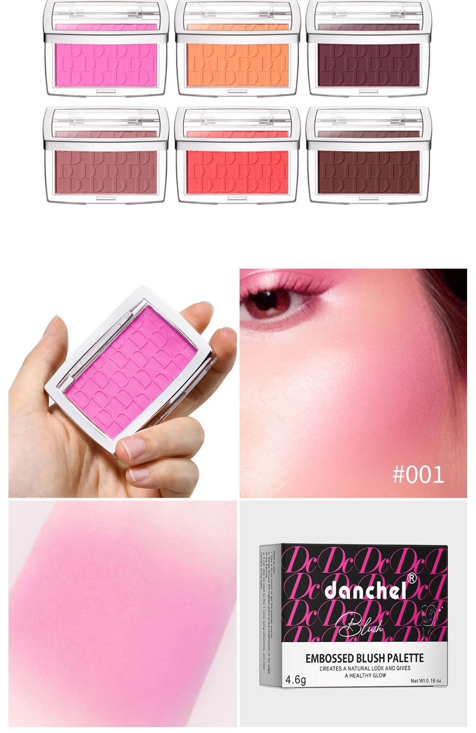 Embossed Blush Palette and Matte Face Powder for everyday makeup enhancement