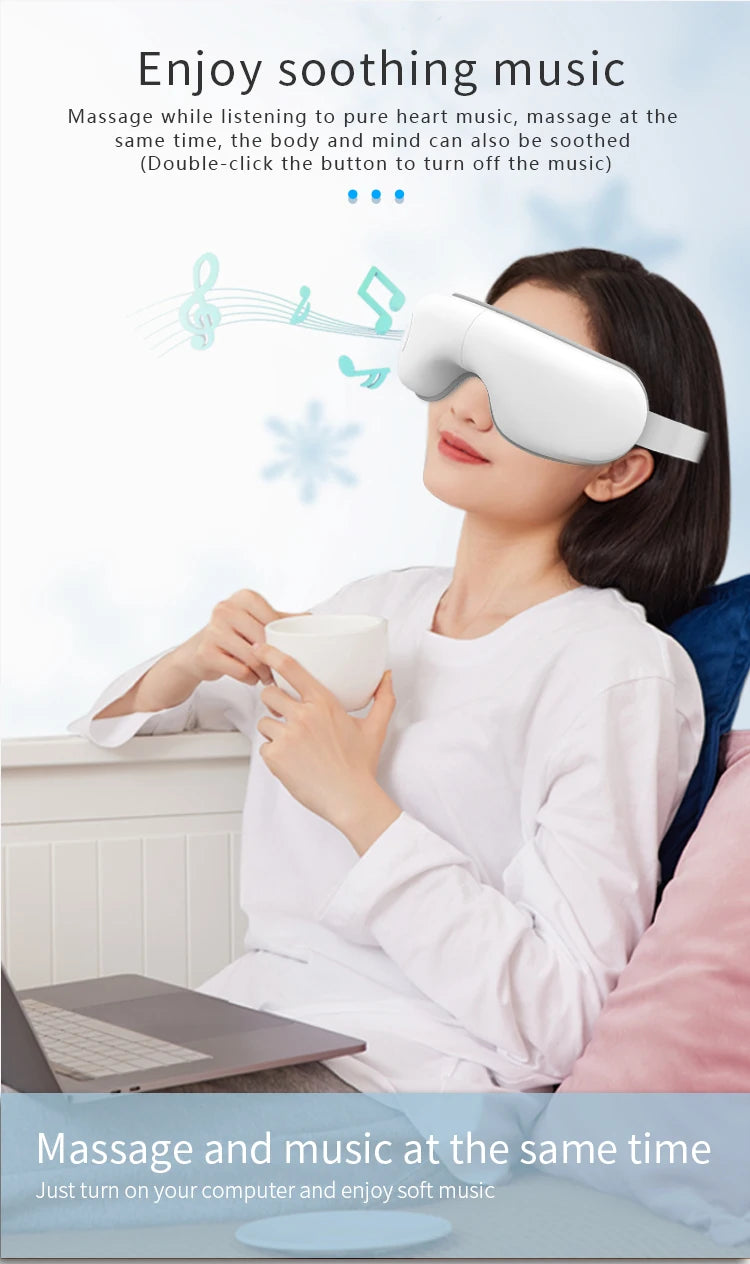 Eye Massager and Heated Compression Mask for Relaxing Tired Eyes at Home