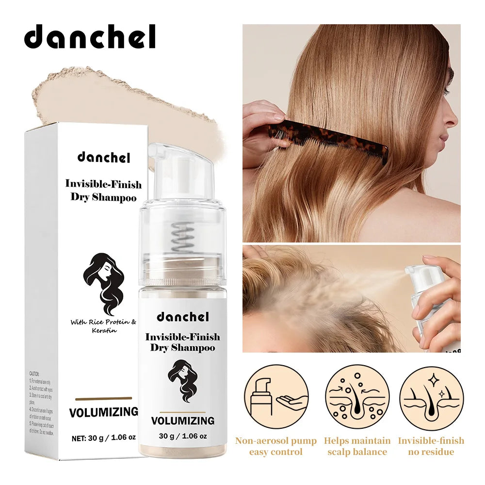 Dry Shampoo Powder and Hair Volumizing Spray for Refreshing Roots on the Go