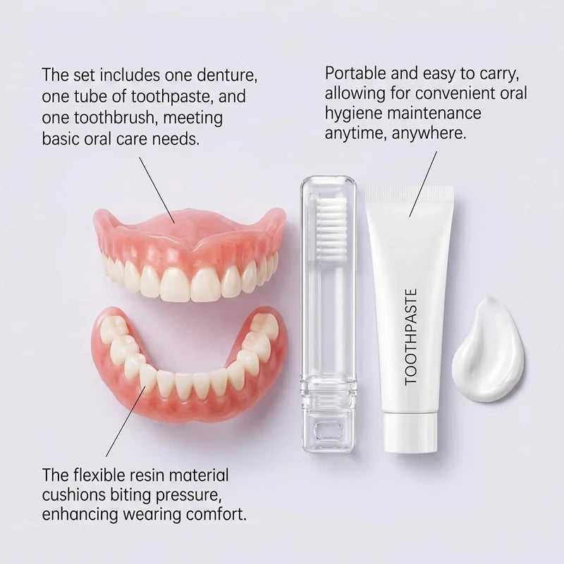 Silicone Dentures and False Teeth for Instant Smile Enhancement for Daily Comfort
