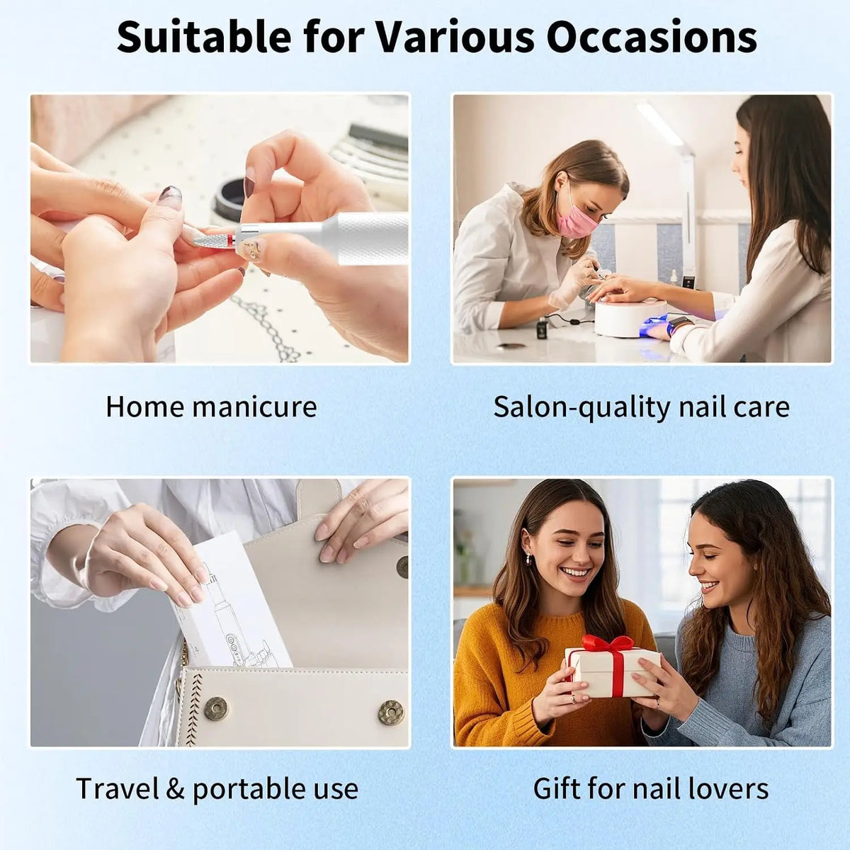 Cordless Nail Drill and Electric Nail File for Salon Quality Manicure at Home