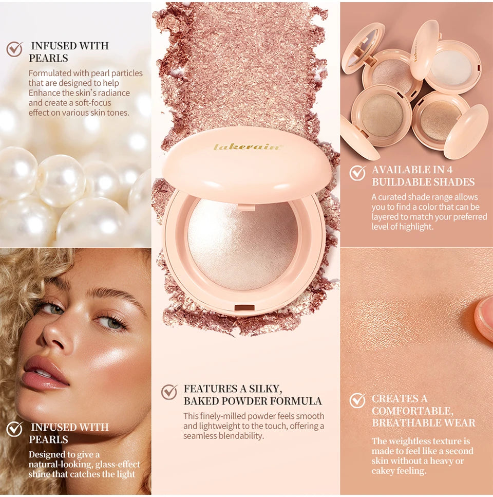 Baked Face Highlighter and Illuminator Powder for a Natural Radiant Glow