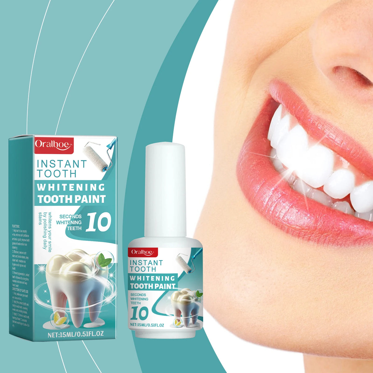Teeth Whitening Paint and Dental Brightener Gel for a Brighter Confident Smile