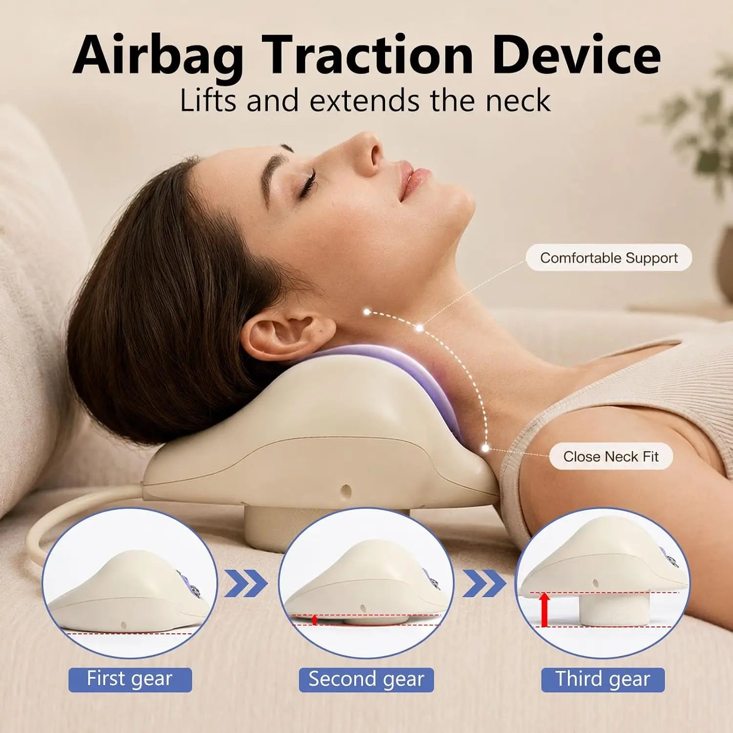 Neck Massager Pillow and Traction Device for Home Office and Travel Relaxation - 4