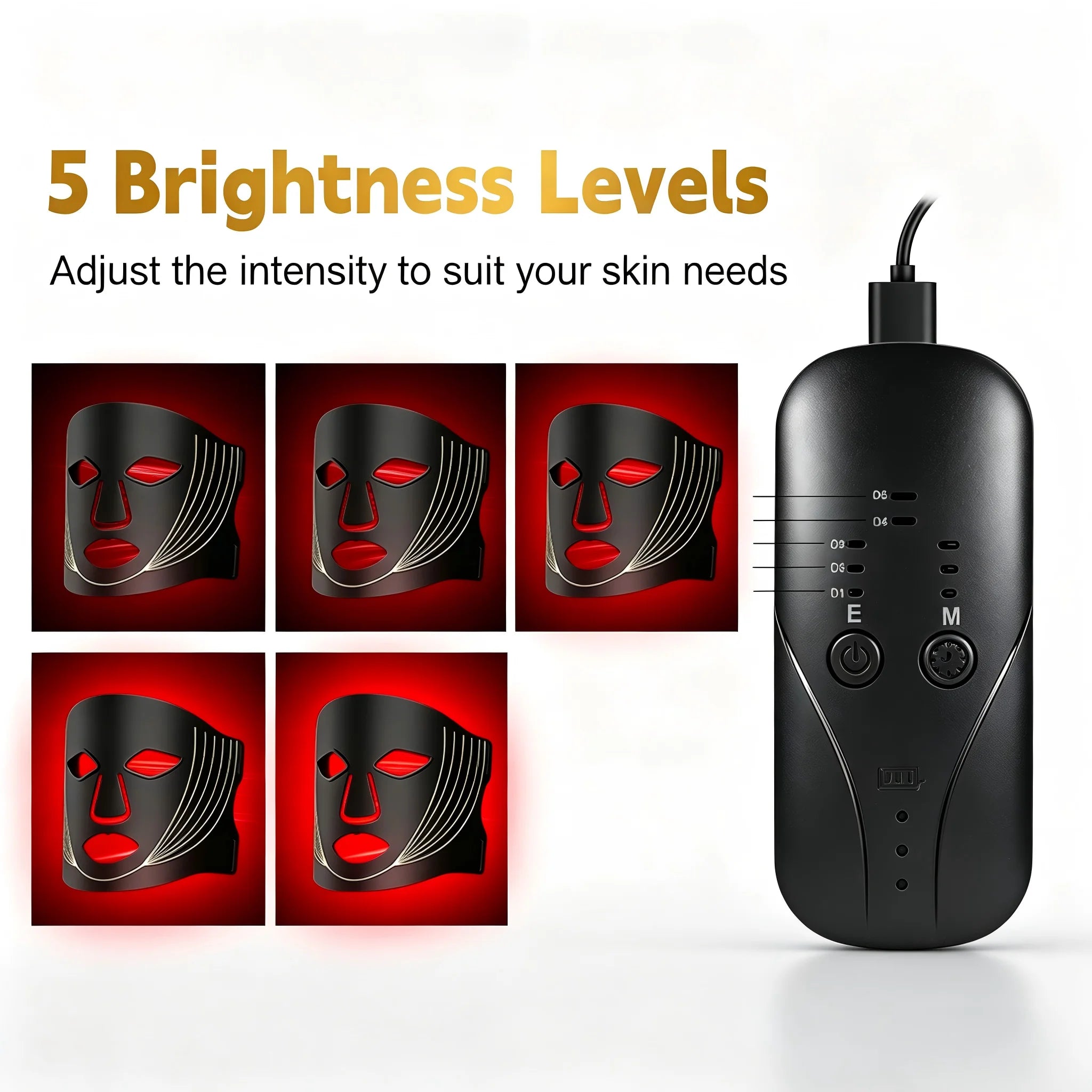 LED Face Mask and Light Therapy Device for Professional Skincare at Home Treatments - 5