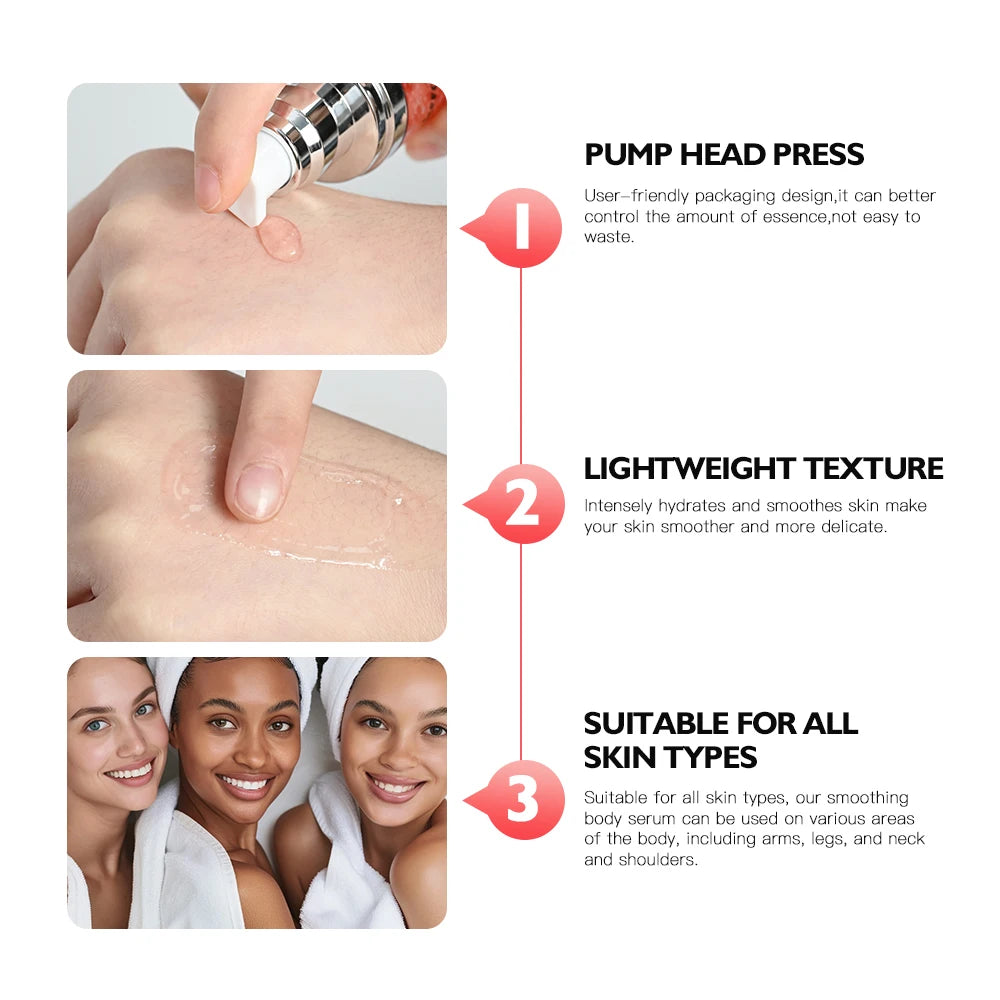 Smoothing Body Serum and Hydrating Moisturizer for Daily Skin Care and Elasticity - 3