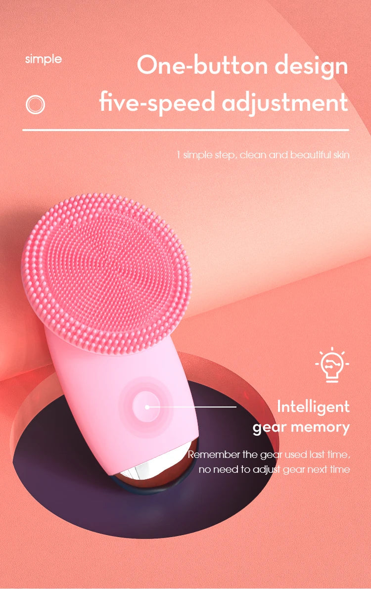 Silicone Face Cleansing Brush and Facial Scrubber for Daily Skin Pore Cleaning
