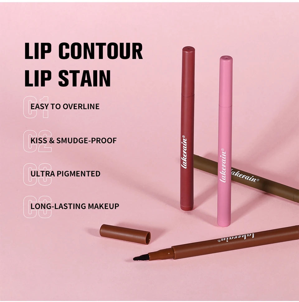 Lip Liner Stain and Waterproof Lip Contour Pen for Precise Long Lasting Makeup