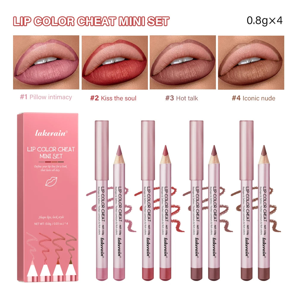 Matte Lip Liner and Waterproof Lip Contour Pencil for Defining Shapes Daily