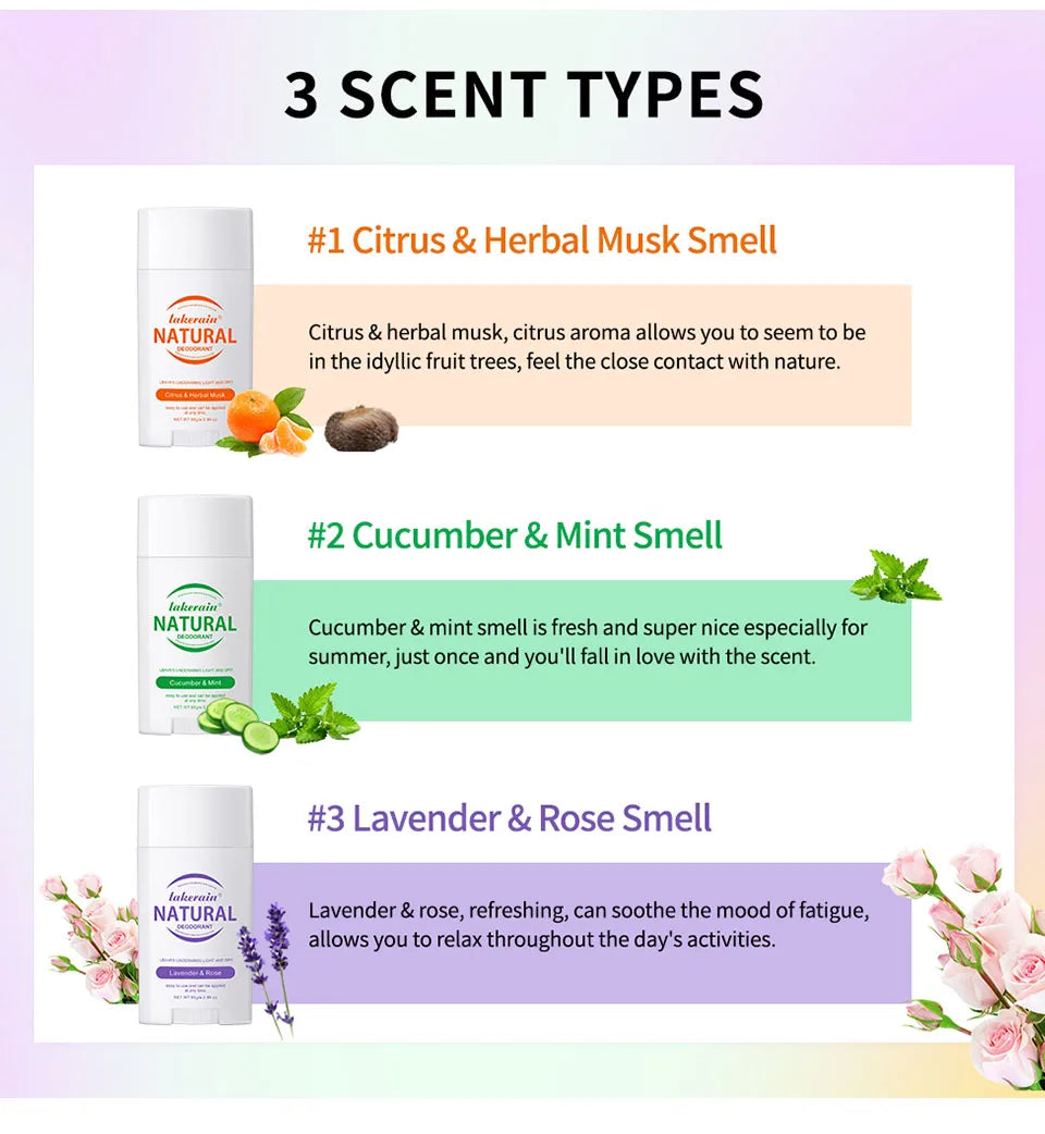 Solid Deodorant Stick and Natural Underarm Balm for Freshness All Day Long