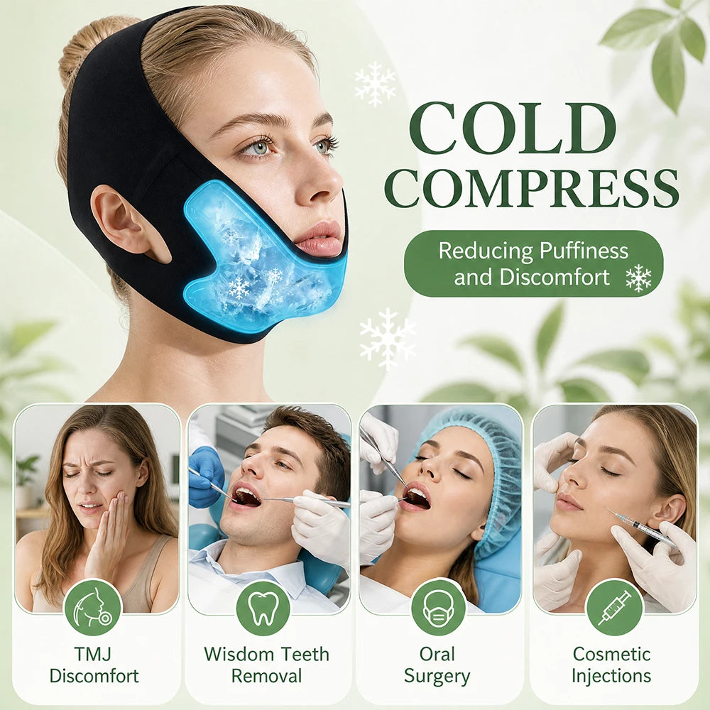 Face Ice Pack and V Line Lifting Bandage for Postoperative Care and Daily Beauty