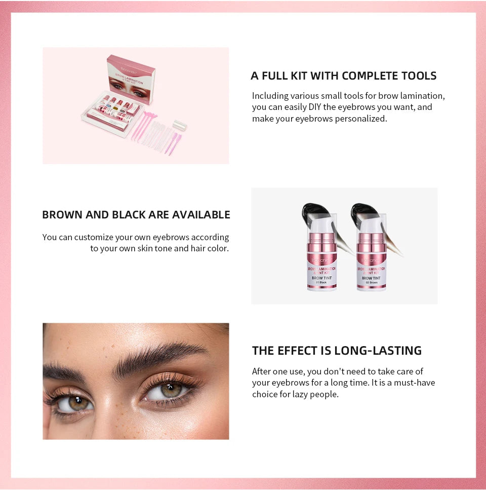 Brow Lamination and Eyebrow Tinting Kit for Professional Salon Results at Home