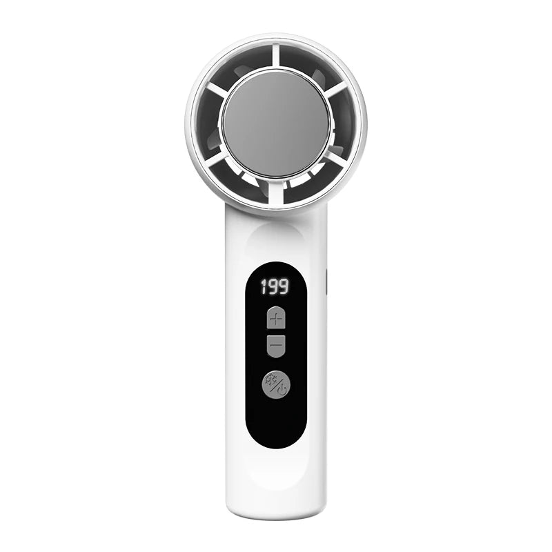 Rechargeable Turbo Mini Fan and Ice Cooling Handheld Device for Travel and Office - 18