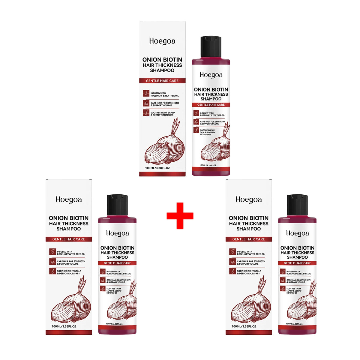 Onion Biotin Shampoo and Hair Growth Cleanser for Thicker Looking Voluminous Hair