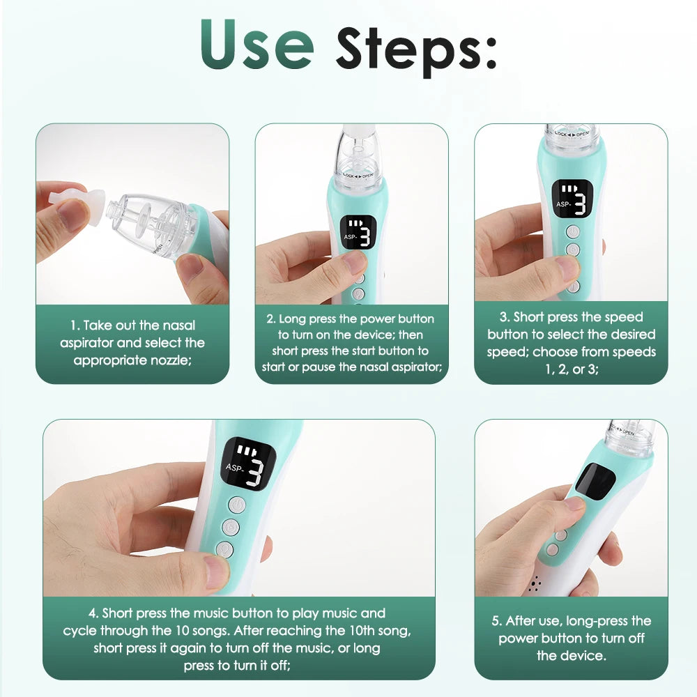 Electric Nasal Aspirator and Baby Nose Sucker for Newborns and Toddler Care