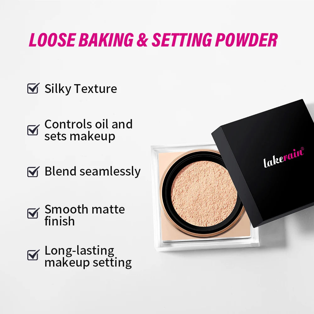 Loose Baking Setting Powder and Face Finishing Dust for Long Lasting Matte Makeup