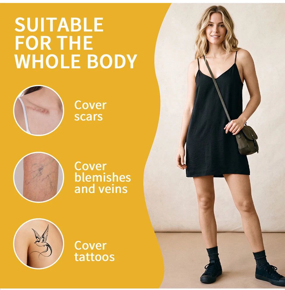 Body Concealer and Full Coverage Foundation for Flawless Skin and Tattoos - 10
