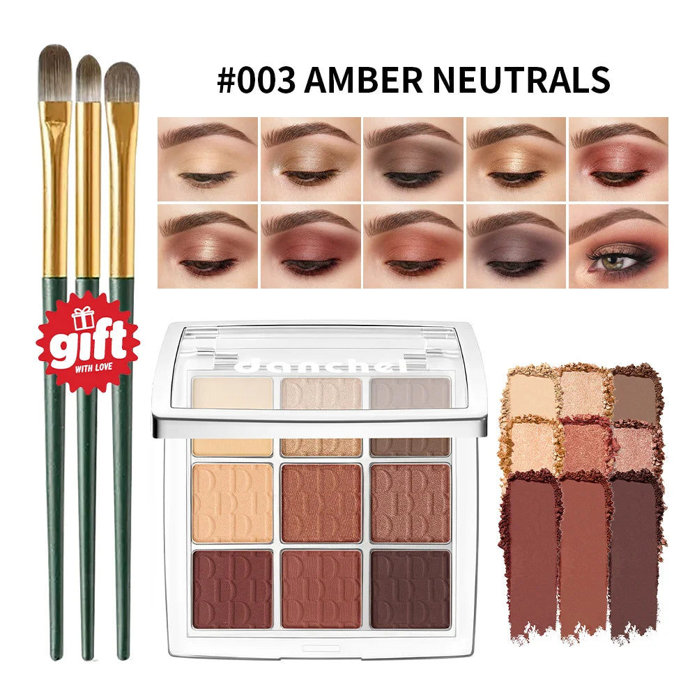 Nine Color Eyeshadow Palette and Matte Shimmer Makeup Kit for Daily Smoky Looks - 25