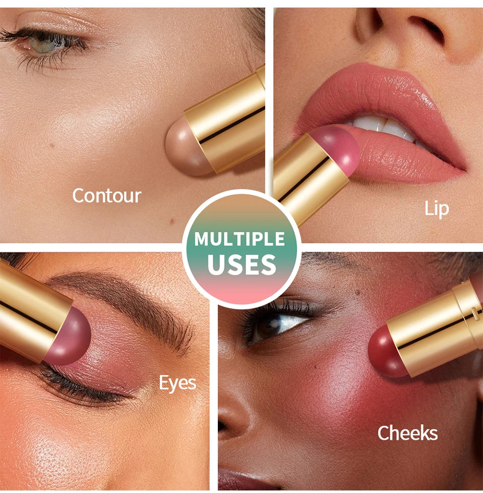 Double Headed Bronzer and Blush Stick for Quick Makeup Routines and Face Contouring