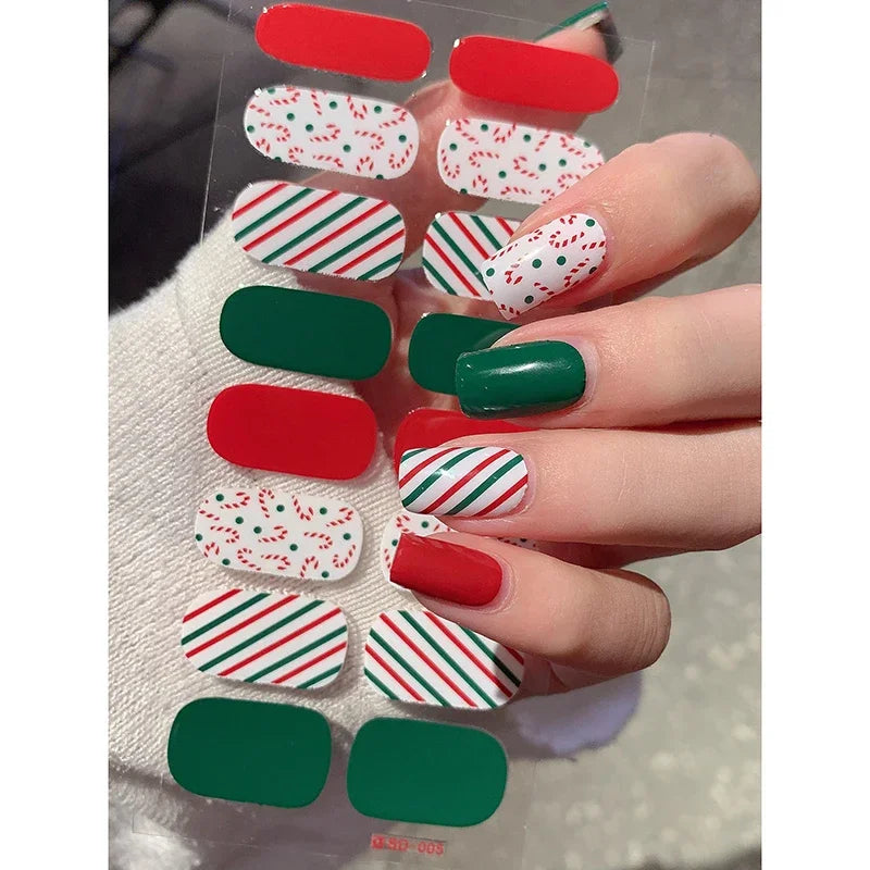 Christmas Nail Sticker and Holiday Gel Wrap for Winter Party Decorations - 23