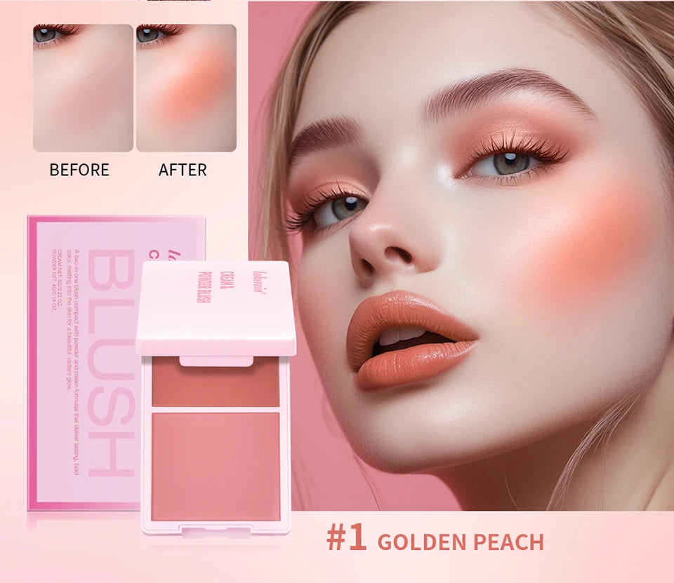 Cream and Powder Blush duo for a flawless long lasting natural makeup glow