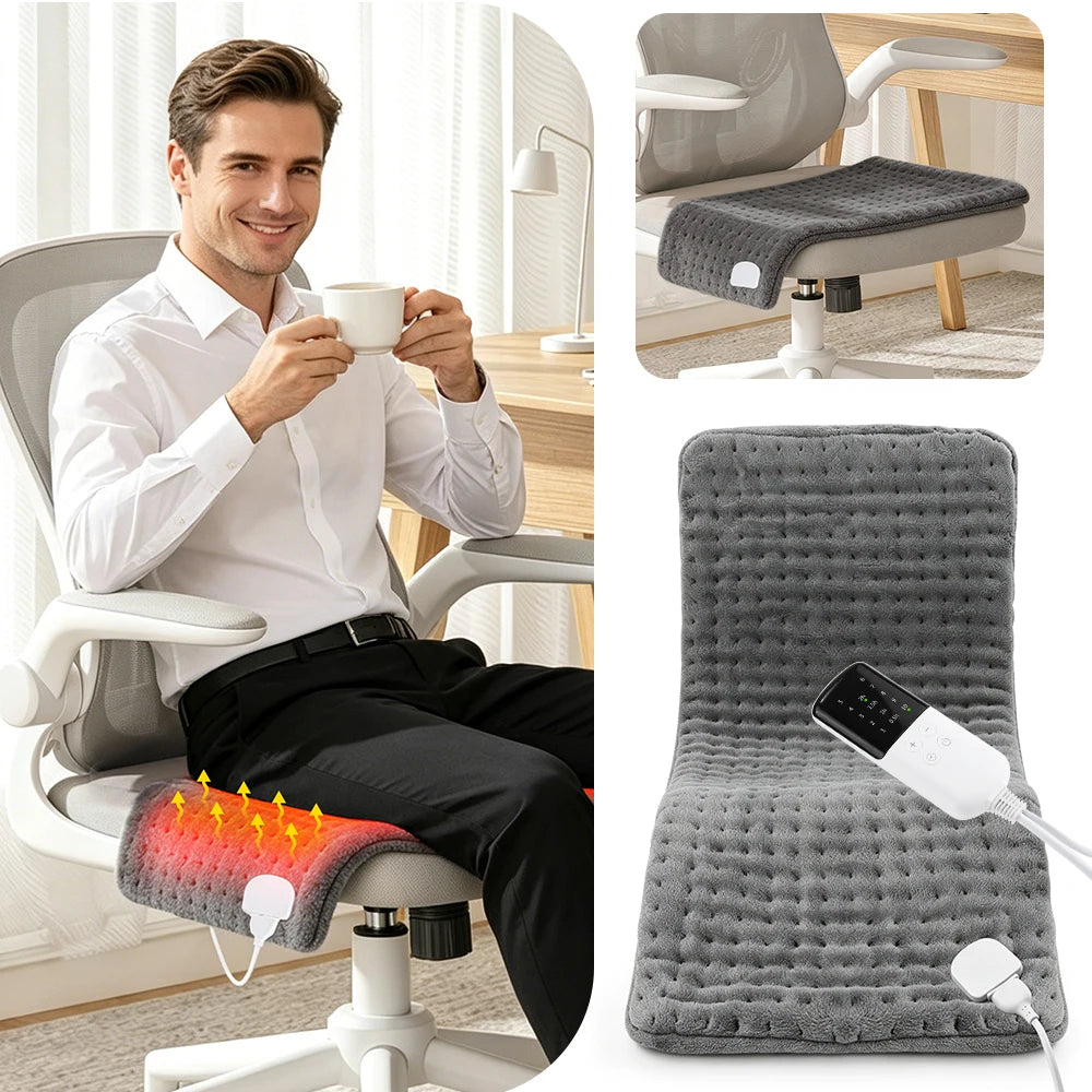 Electric Heating Pad and Thermal Warming Mat for Home and Office Pain Relief Sessions