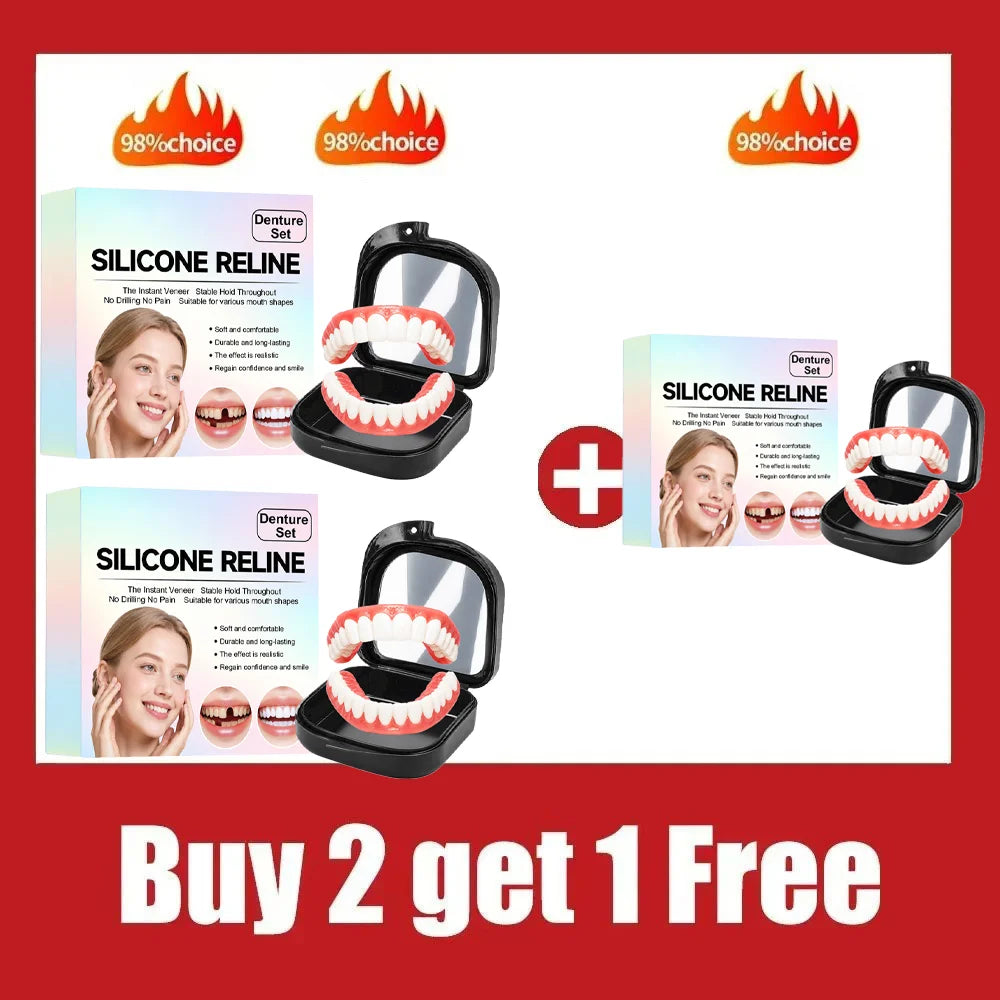 Silicone Dentures and Cosmetic False Teeth for Instant Smile Improvement at Home