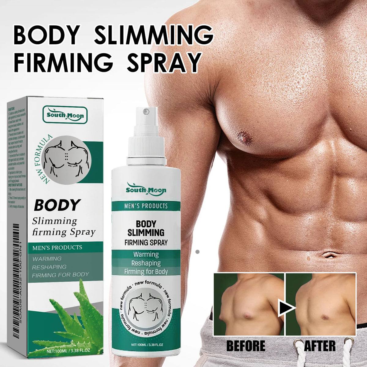 Gynecomastia Removal Spray and Chest Fat Reduction Oil for Men Seeking Muscle Shape