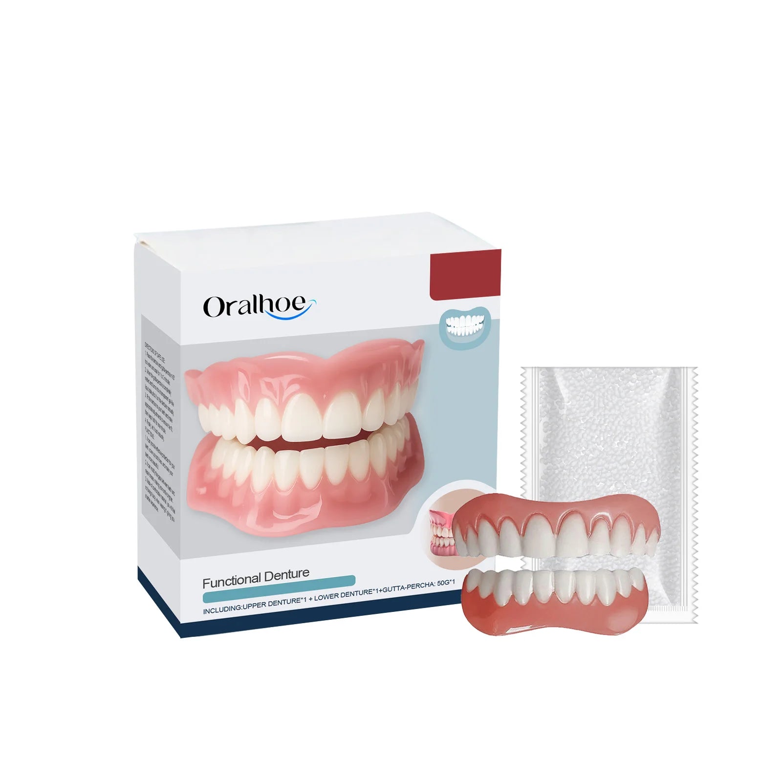 Soft Silicone Denture Kit and Fake Teeth Set for Natural Smile and Tooth Restoration - 22